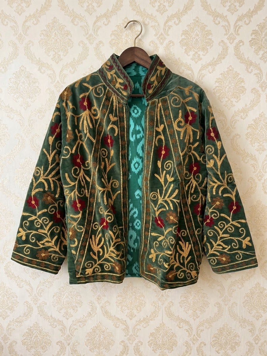 Chaqueta suzani verde