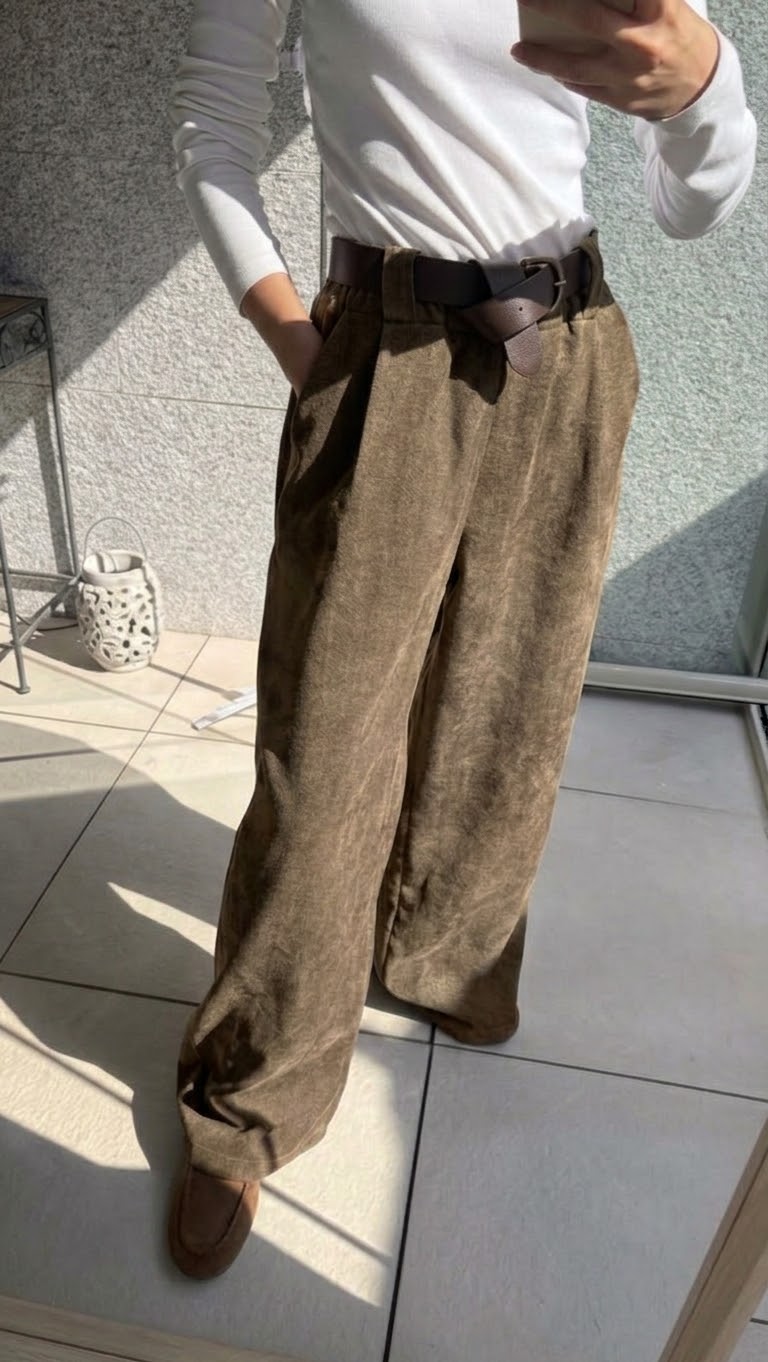 Pantalón terciopelo wide leg