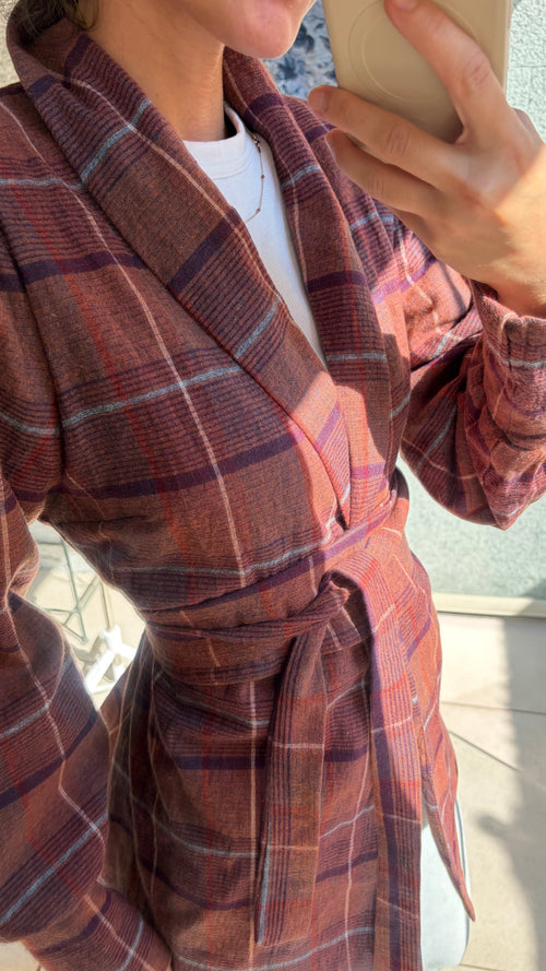 Blazer cuadros fajín
