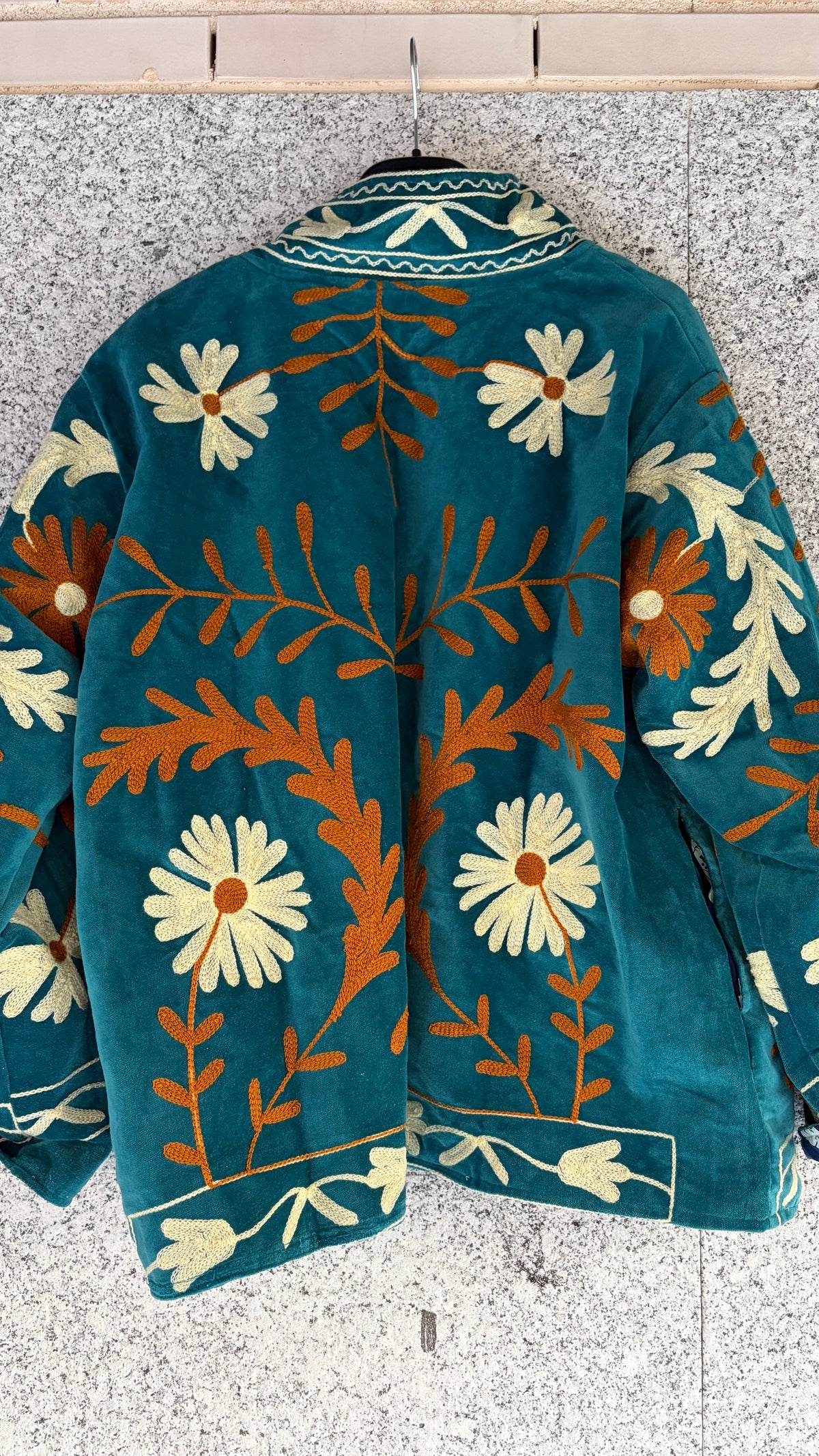 Chaqueta suzani turquesa