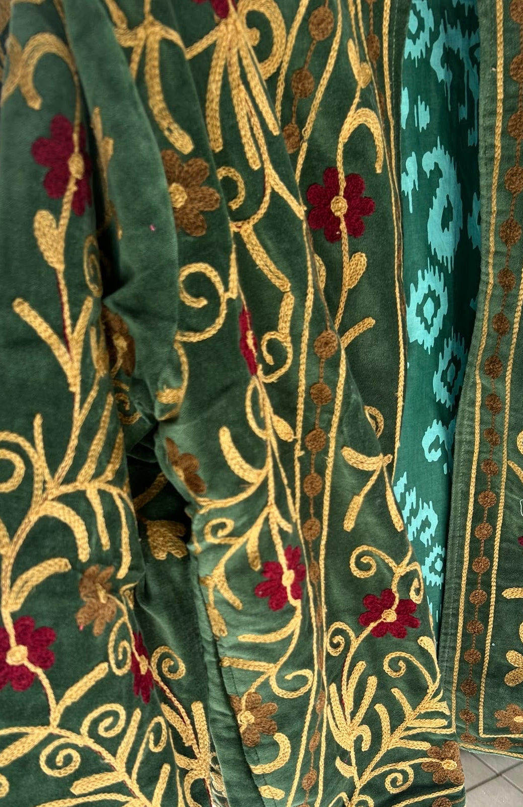 Chaqueta suzani verde