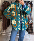 Chaqueta suzani turquesa