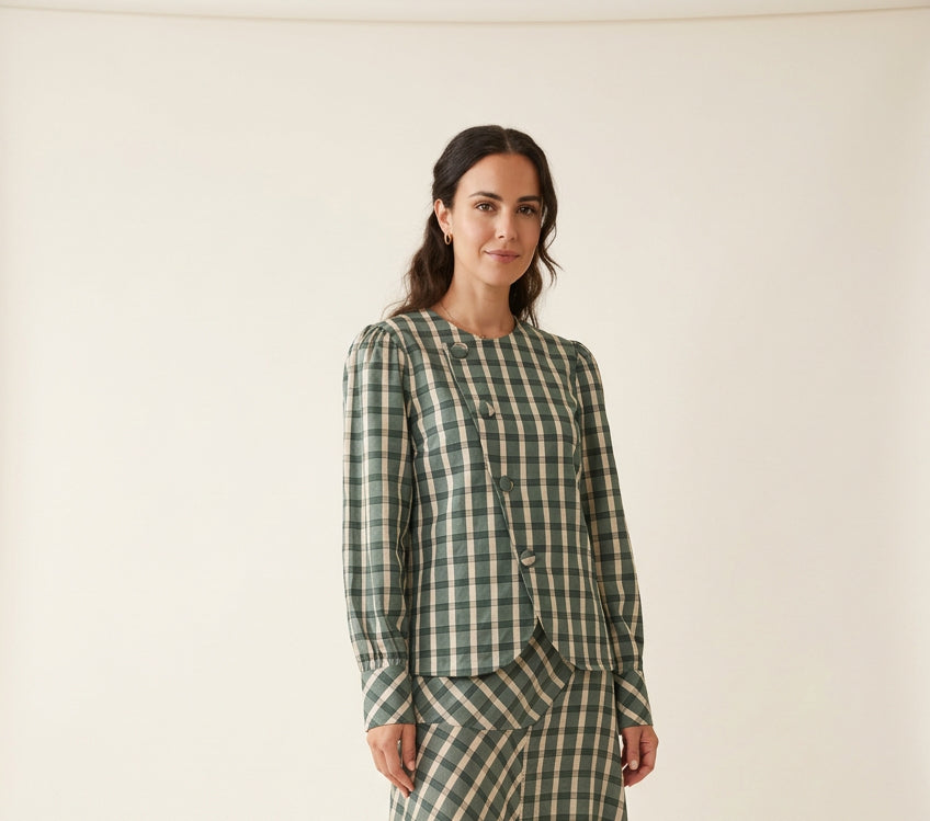 Chaqueta cuadros verde